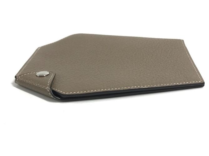 Hermès Cartera Compacta Hermes Clochette Castaño Gris pardo - vista 6