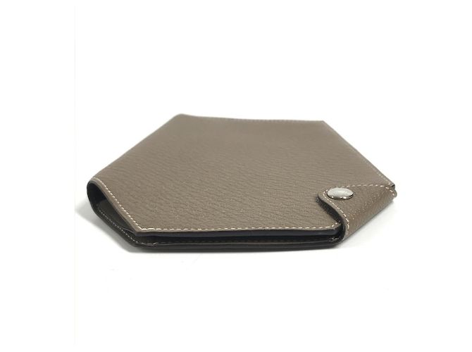 Hermès Cartera Compacta Hermes Clochette Castaño Gris pardo - vista 8