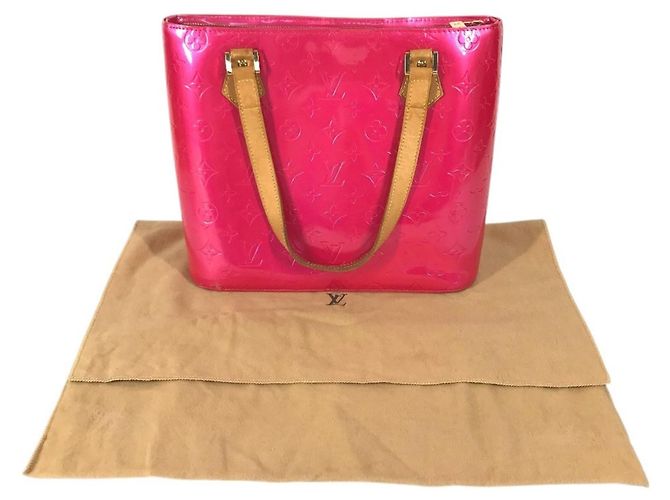 Borsa Louis Vuitton Monogram Vernis Houston in Fuchsia Pink Fuschia - vista 17