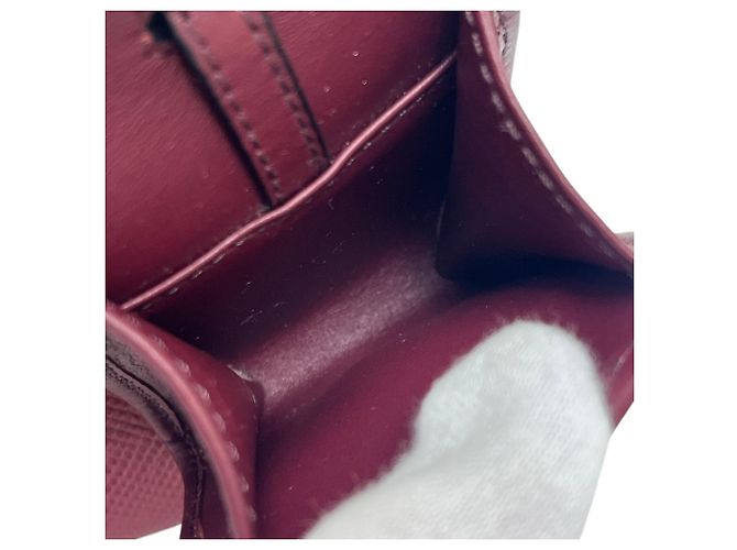 Borsa Prada in pelle Saffiano rosso vino Bordò - vista 11