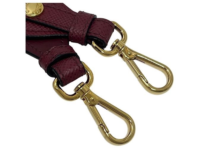 Borsa Prada in pelle Saffiano rosso vino Bordò - vista 16