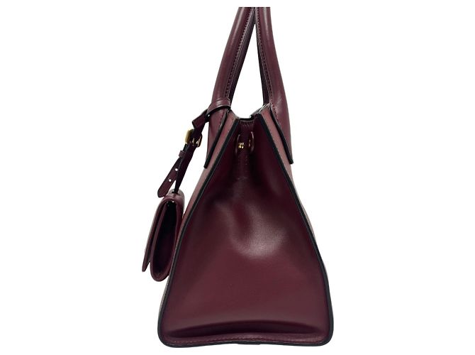 Borsa Prada in pelle Saffiano rosso vino Bordò - vista 2