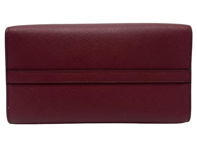 Borsa Prada in pelle Saffiano rosso vino Bordò - vista 4