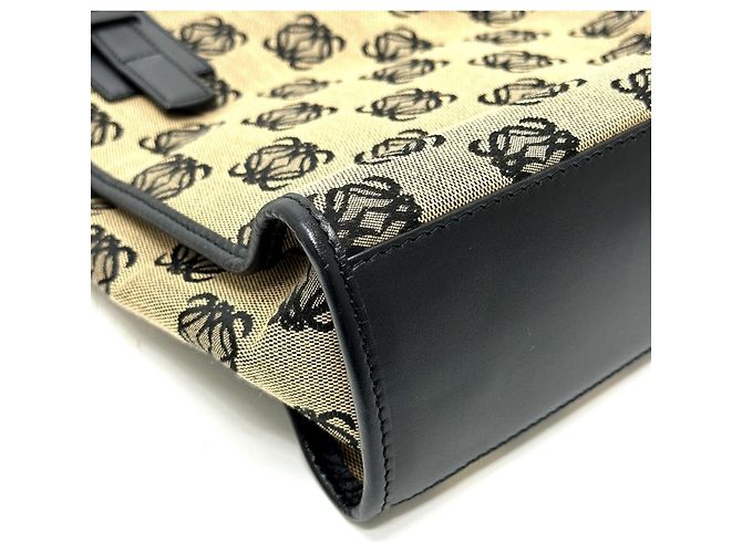Borsa Tote Loewe Anagram Nero Beige - vista 6