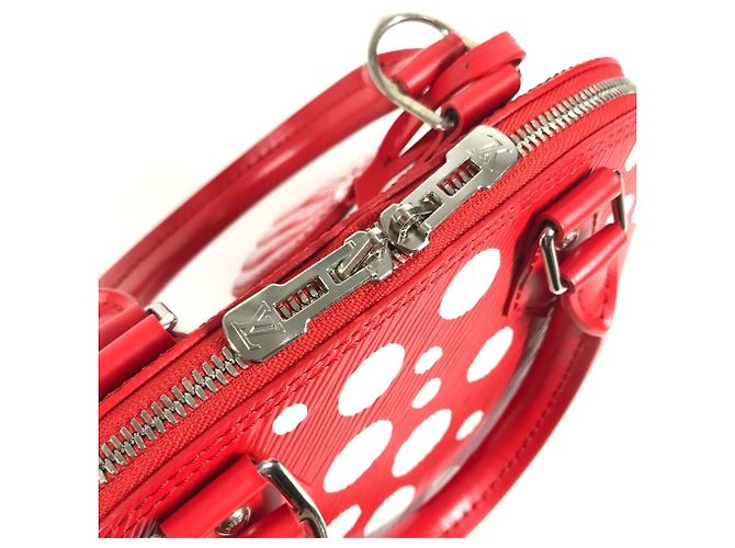 Borsa a tracolla Louis Vuitton Yayoi Kusama Epi Infinity Dot Polka Alma BB Bianco Rosso - vista 10