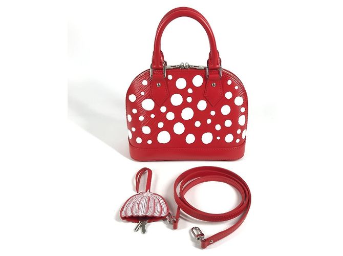 Borsa a tracolla Louis Vuitton Yayoi Kusama Epi Infinity Dot Polka Alma BB Bianco Rosso - vista 16