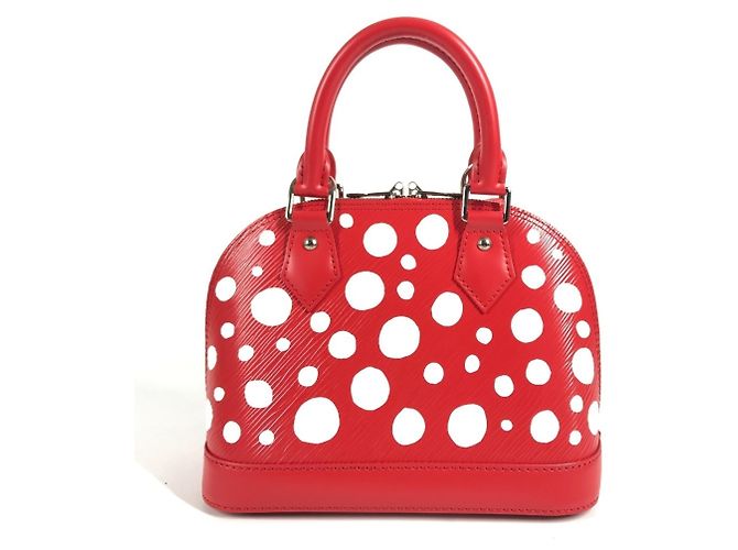 Borsa a tracolla Louis Vuitton Yayoi Kusama Epi Infinity Dot Polka Alma BB Bianco Rosso - vista 2