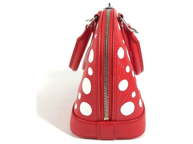 Borsa a tracolla Louis Vuitton Yayoi Kusama Epi Infinity Dot Polka Alma BB Bianco Rosso - vista 3