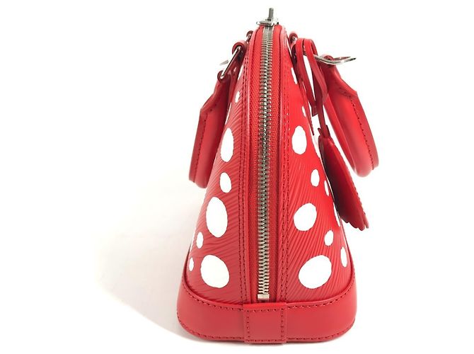 Borsa a tracolla Louis Vuitton Yayoi Kusama Epi Infinity Dot Polka Alma BB Bianco Rosso - vista 4