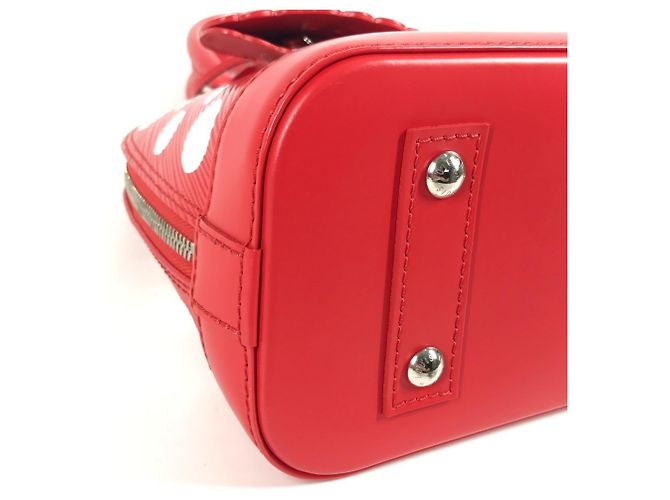 Borsa a tracolla Louis Vuitton Yayoi Kusama Epi Infinity Dot Polka Alma BB Bianco Rosso - vista 7
