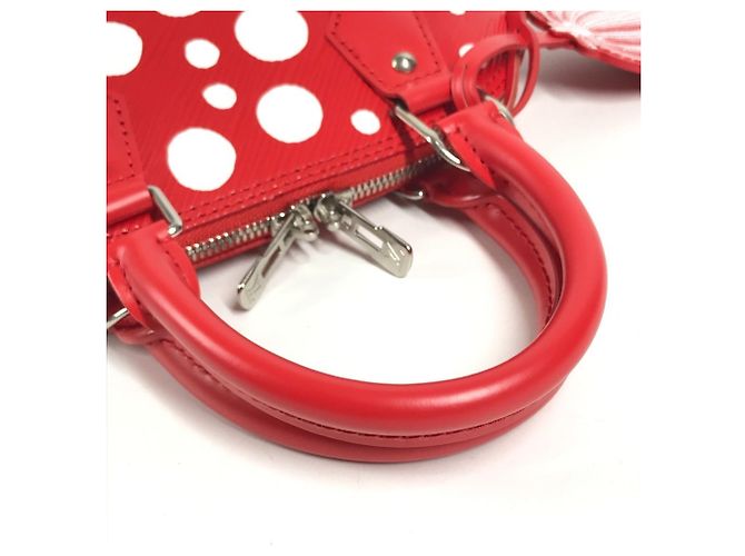 Borsa a tracolla Louis Vuitton Yayoi Kusama Epi Infinity Dot Polka Alma BB Bianco Rosso - vista 8