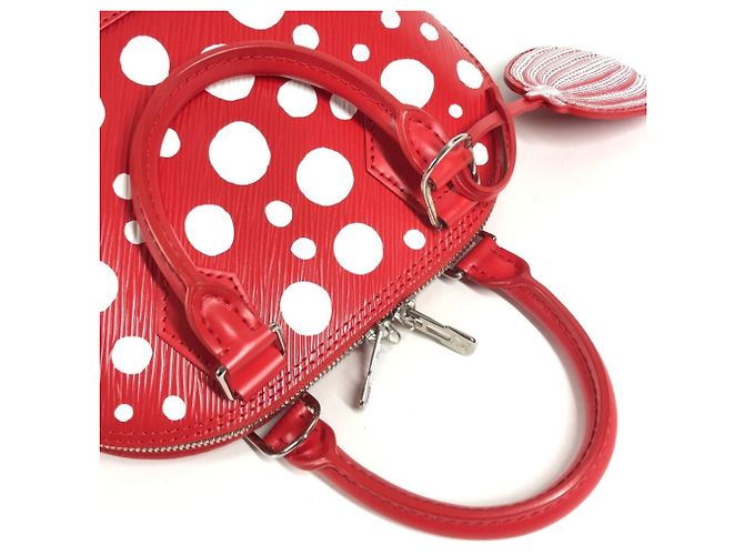 Borsa a tracolla Louis Vuitton Yayoi Kusama Epi Infinity Dot Polka Alma BB Bianco Rosso - vista 9