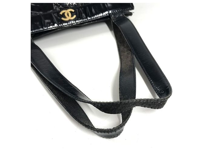 Borsa a tracolla Chanel Vintage Camellia Nero - vista 10