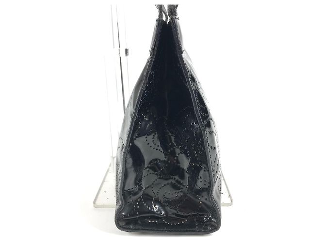 Borsa a tracolla Chanel Vintage Camellia Nero - vista 3