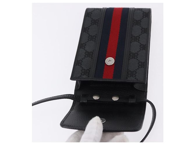 Collaborazione BALENCIAGA GUCCI The Hacker Project Canvas Black Auth ka5651V Nero Argento - vista 15