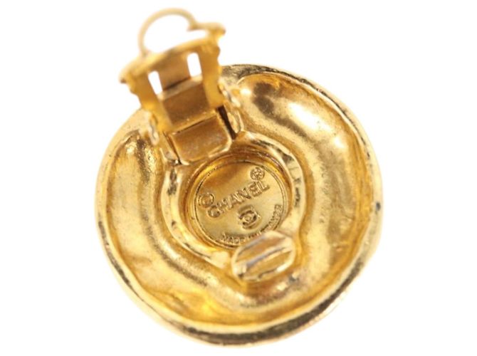 Orecchini CHANEL Metallo Tono Oro Bianco CC Auth bs36536 - vista 9