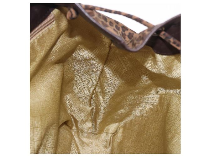 Zaino BOTTEGA VENETA Nylon Brown Gold Auth bs36573 Marrone D'oro - vista 19