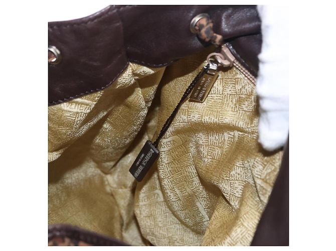 Zaino BOTTEGA VENETA Nylon Brown Gold Auth bs36573 Marrone D'oro - vista 20