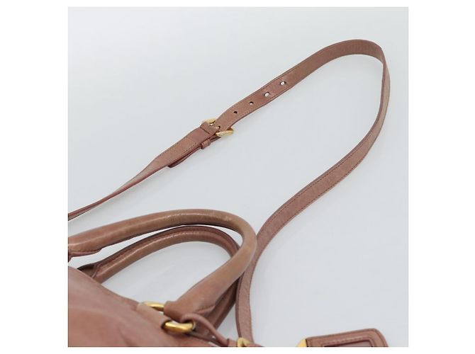 Borsa a mano PRADA in pelle 2way Pink Gold Auth 195564A Rosa D'oro - vista 10