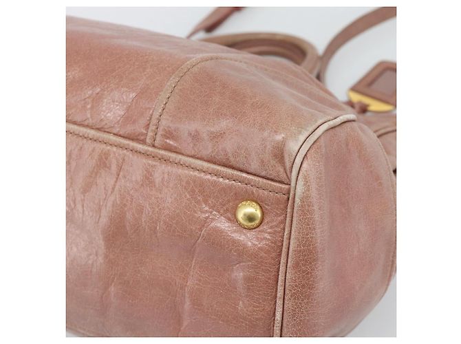 Borsa a mano PRADA in pelle 2way Pink Gold Auth 195564A Rosa D'oro - vista 12