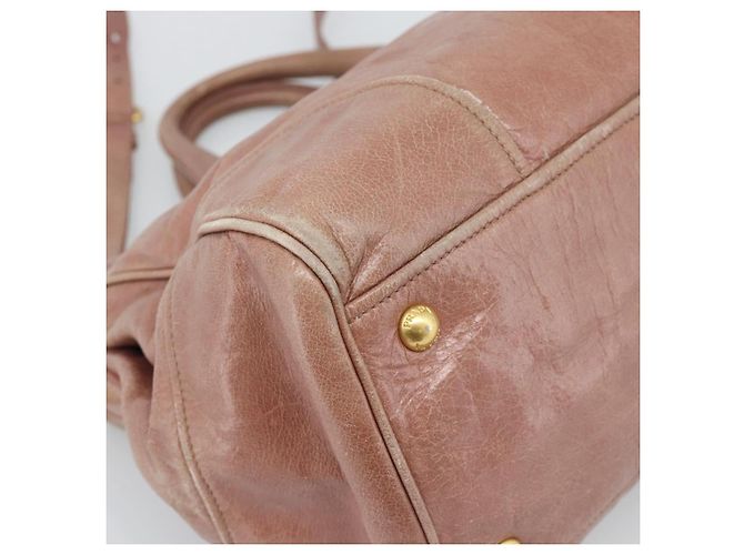 Borsa a mano PRADA in pelle 2way Pink Gold Auth 195564A Rosa D'oro - vista 13