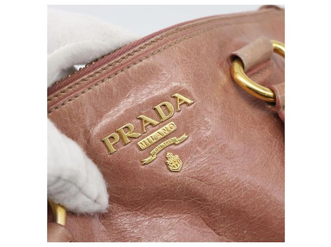 Borsa a mano PRADA in pelle 2way Pink Gold Auth 195564A Rosa D'oro - vista 16