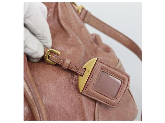 Borsa a mano PRADA in pelle 2way Pink Gold Auth 195564A Rosa D'oro - vista 17
