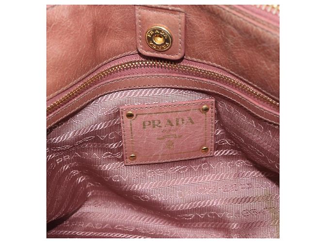 Borsa a mano PRADA in pelle 2way Pink Gold Auth 195564A Rosa D'oro - vista 18