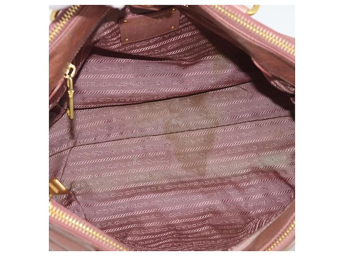 Borsa a mano PRADA in pelle 2way Pink Gold Auth 195564A Rosa D'oro - vista 19