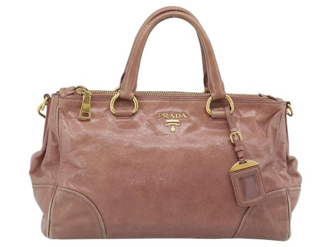 Borsa a mano PRADA in pelle 2way Pink Gold Auth 195564A Rosa D'oro - vista 2