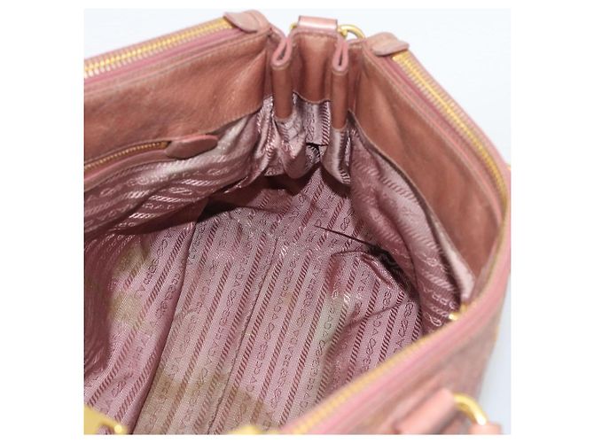 Borsa a mano PRADA in pelle 2way Pink Gold Auth 195564A Rosa D'oro - vista 20