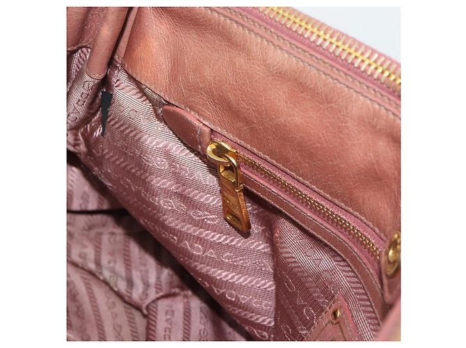 Borsa a mano PRADA in pelle 2way Pink Gold Auth 195564A Rosa D'oro - vista 22