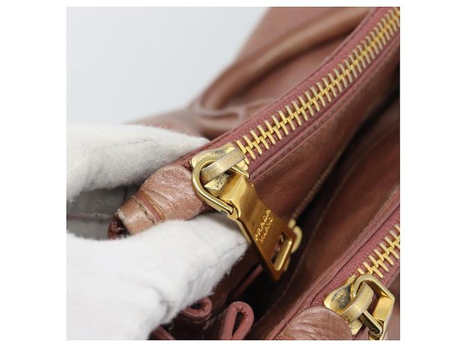 Borsa a mano PRADA in pelle 2way Pink Gold Auth 195564A Rosa D'oro - vista 26