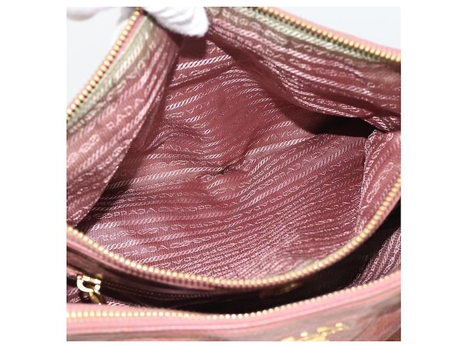 Borsa a mano PRADA in pelle 2way Pink Gold Auth 195564A Rosa D'oro - vista 27