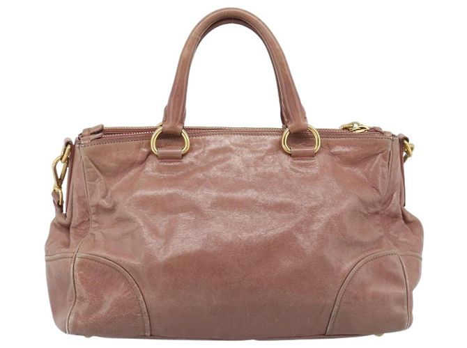 Borsa a mano PRADA in pelle 2way Pink Gold Auth 195564A Rosa D'oro - vista 3