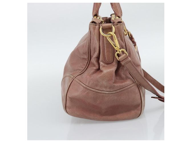 Borsa a mano PRADA in pelle 2way Pink Gold Auth 195564A Rosa D'oro - vista 4