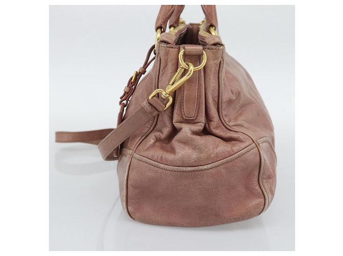 Borsa a mano PRADA in pelle 2way Pink Gold Auth 195564A Rosa D'oro - vista 5