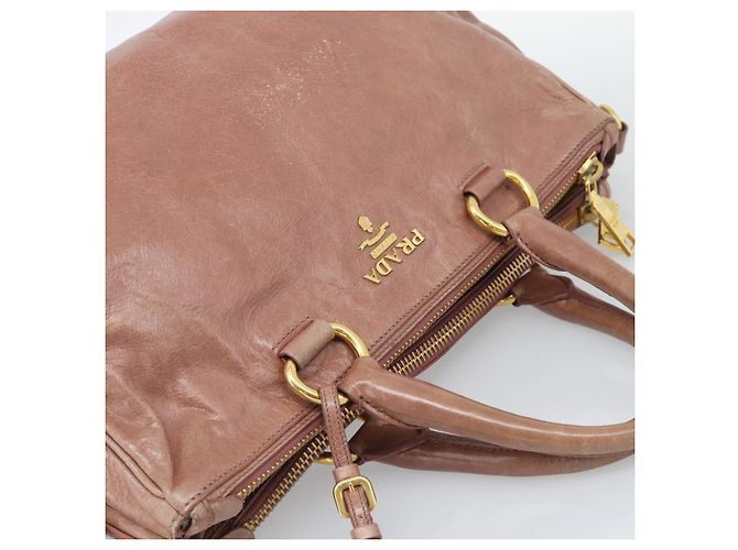 Borsa a mano PRADA in pelle 2way Pink Gold Auth 195564A Rosa D'oro - vista 6