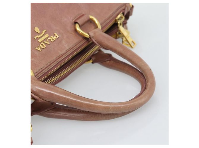 Borsa a mano PRADA in pelle 2way Pink Gold Auth 195564A Rosa D'oro - vista 7