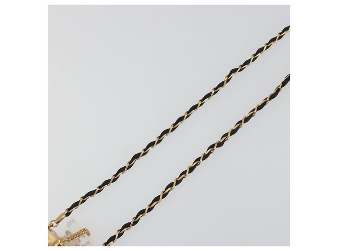 Collana Profumo CHANEL Metallo Tono Oro Nero CC Auth bs36541 - vista 10