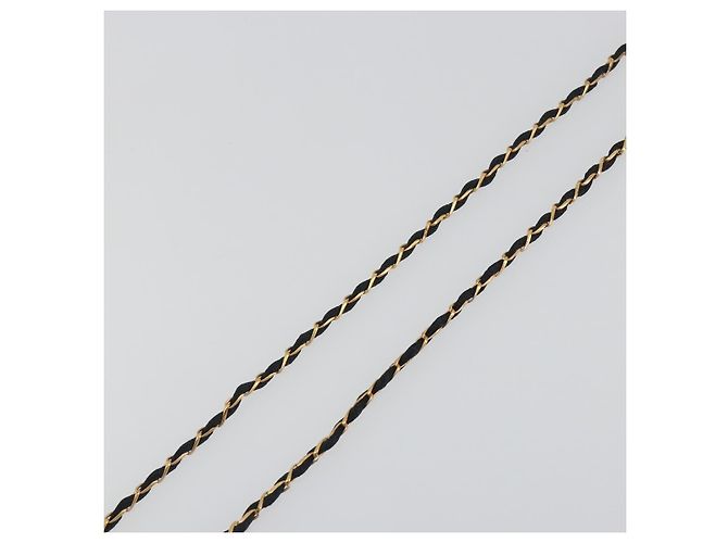 Collana Profumo CHANEL Metallo Tono Oro Nero CC Auth bs36541 - vista 11