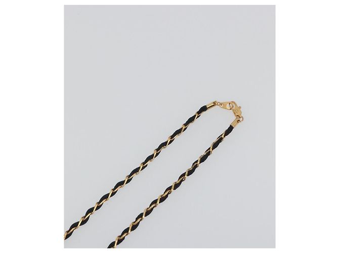 Collana Profumo CHANEL Metallo Tono Oro Nero CC Auth bs36541 - vista 12