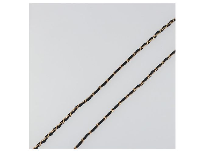 Collana Profumo CHANEL Metallo Tono Oro Nero CC Auth bs36541 - vista 5