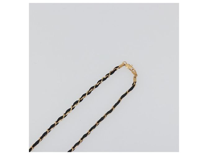 Collana Profumo CHANEL Metallo Tono Oro Nero CC Auth bs36541 - vista 6