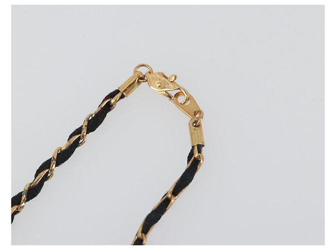 Collana Profumo CHANEL Metallo Tono Oro Nero CC Auth bs36541 - vista 7