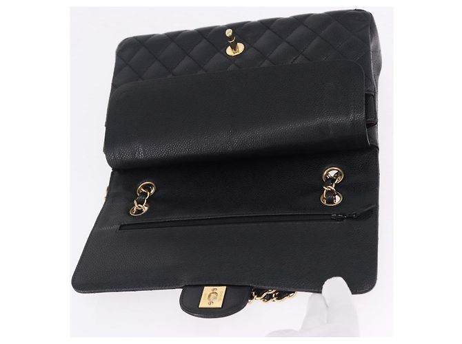 Borsa a tracolla CHANEL Chain Matelasse Pelle Caviar Nero Oro CC Auth ka5697SAM D'oro - vista 15