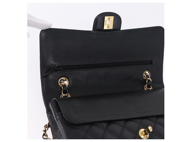 Borsa a tracolla CHANEL Chain Matelasse Pelle Caviar Nero Oro CC Auth ka5697SAM D'oro - vista 16