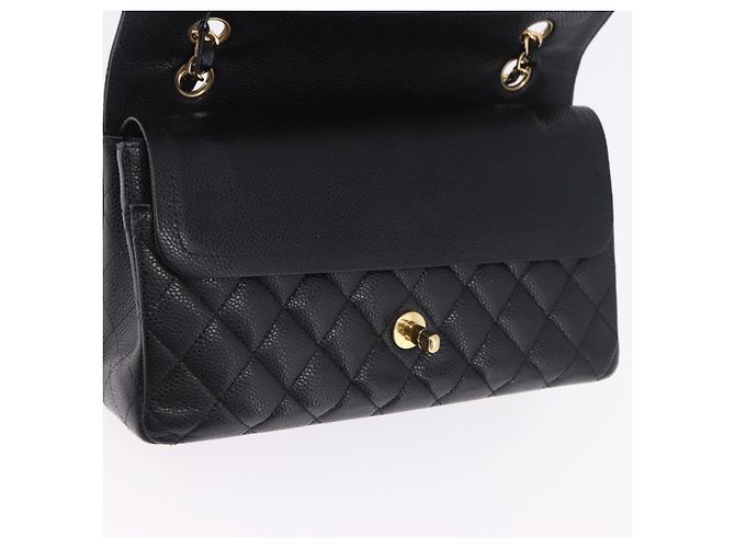 Borsa a tracolla CHANEL Chain Matelasse Pelle Caviar Nero Oro CC Auth ka5697SAM D'oro - vista 17