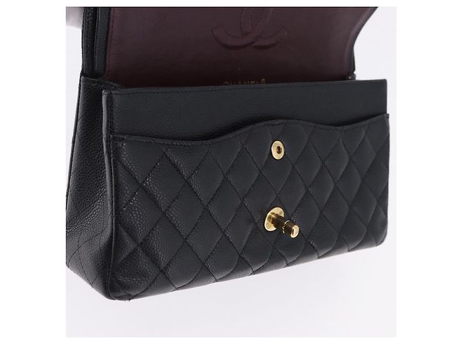 Borsa a tracolla CHANEL Chain Matelasse Pelle Caviar Nero Oro CC Auth ka5697SAM D'oro - vista 21