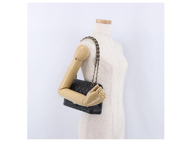 Borsa a tracolla CHANEL Chain Matelasse Pelle Caviar Nero Oro CC Auth ka5697SAM D'oro - vista 29